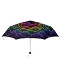 Twizzling Brain Waves Neon Wave Rainbow Color Pink Red Yellow Green Purple Blue Black Folding Umbrellas View3