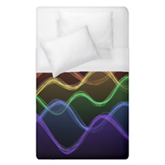 Twizzling Brain Waves Neon Wave Rainbow Color Pink Red Yellow Green Purple Blue Black Duvet Cover (single Size)