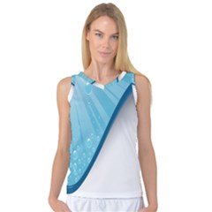 Water Bubble Waves Blue Wave Women s Basketball Tank Top