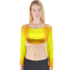 Sunlight Sun Orange Yellow Light Long Sleeve Crop Top by Alisyart