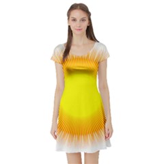 Sunlight Sun Orange Yellow Light Short Sleeve Skater Dress by Alisyart