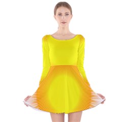 Sunlight Sun Orange Yellow Light Long Sleeve Velvet Skater Dress by Alisyart