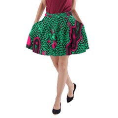Reaction Diffusion Green Purple A-line Pocket Skirt by Alisyart