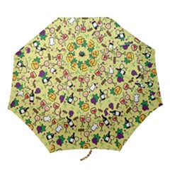 Wine Cheede Fruit Purple Yellow Folding Umbrellas