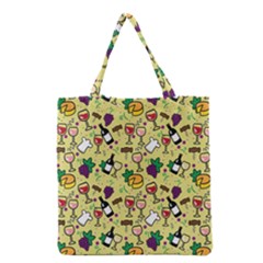 Wine Cheede Fruit Purple Yellow Grocery Tote Bag by Alisyart