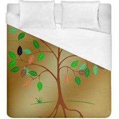 Tree Root Leaves Contour Outlines Duvet Cover (king Size) by Simbadda