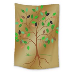 Tree Root Leaves Contour Outlines Large Tapestry by Simbadda