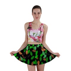 Leaves True Leaves Autumn Green Mini Skirt