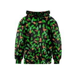 Leaves True Leaves Autumn Green Kids  Pullover Hoodie by Simbadda