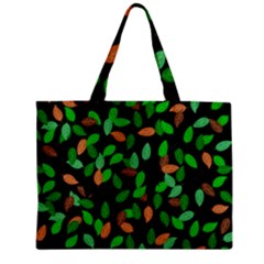 Leaves True Leaves Autumn Green Zipper Mini Tote Bag by Simbadda