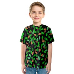 Leaves True Leaves Autumn Green Kids  Sport Mesh Tee