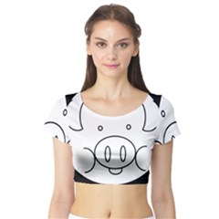 Pig Logo Short Sleeve Crop Top (tight Fit) by Simbadda