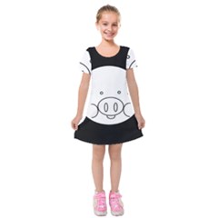 Pig Logo Kids  Short Sleeve Velvet Dress by Simbadda