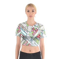 Paris Map Cotton Crop Top by Simbadda