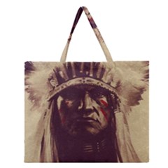 Indian Zipper Large Tote Bag by Simbadda