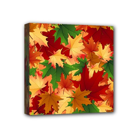 Autumn Leaves Mini Canvas 4  X 4  by Simbadda