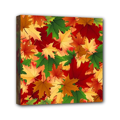 Autumn Leaves Mini Canvas 6  X 6  by Simbadda