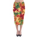 Autumn Leaves Velvet Midi Pencil Skirt View1