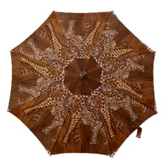 Elephant Aztec Wood Tekture Hook Handle Umbrellas (Medium)