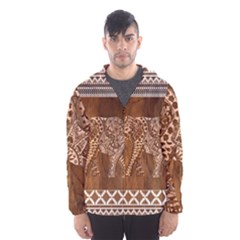 Elephant Aztec Wood Tekture Hooded Wind Breaker (Men)