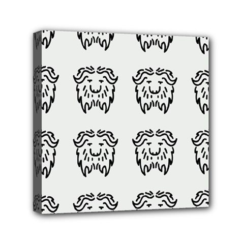 Animal Bison Grey Wild Mini Canvas 6  X 6  by Alisyart