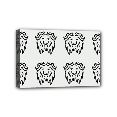 Animal Bison Grey Wild Mini Canvas 6  X 4 