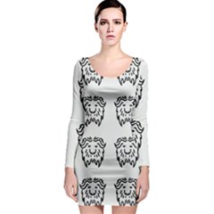 Animal Bison Grey Wild Long Sleeve Bodycon Dress