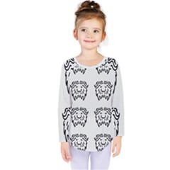 Animal Bison Grey Wild Kids  Long Sleeve Tee