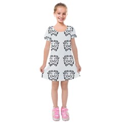 Animal Bison Grey Wild Kids  Short Sleeve Velvet Dress by Alisyart
