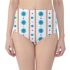 Beans Flower Floral Blue High-waist Bikini Bottoms by Alisyart