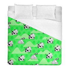 Animals Cow Home Sweet Tree Green Duvet Cover (full/ Double Size) by Alisyart