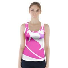 Bird Feathers Star Pink Racer Back Sports Top