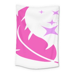 Bird Feathers Star Pink Small Tapestry by Alisyart