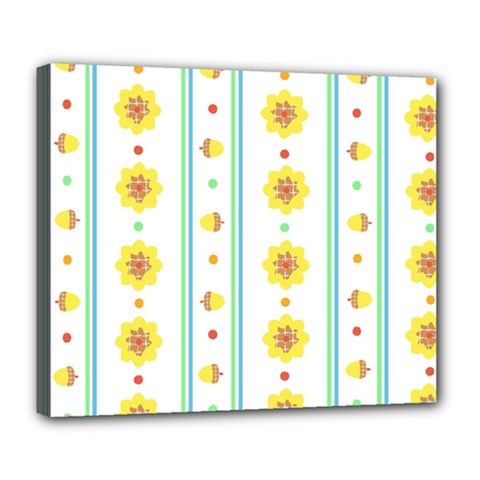 Beans Flower Floral Yellow Deluxe Canvas 24  X 20  