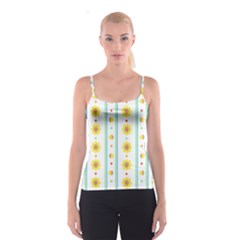 Beans Flower Floral Yellow Spaghetti Strap Top by Alisyart