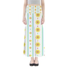 Beans Flower Floral Yellow Maxi Skirts