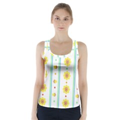 Beans Flower Floral Yellow Racer Back Sports Top