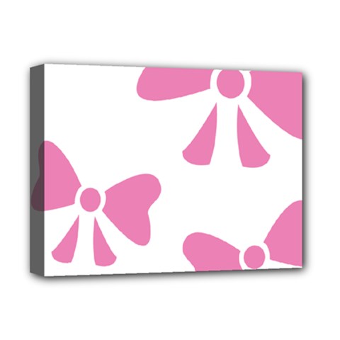 Bow Ties Pink Deluxe Canvas 16  X 12   by Alisyart