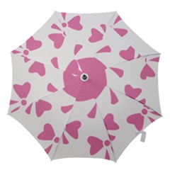 Bow Ties Pink Hook Handle Umbrellas (small) by Alisyart