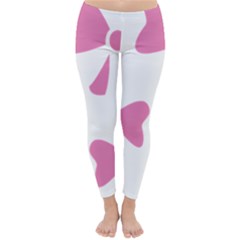 Bow Ties Pink Classic Winter Leggings