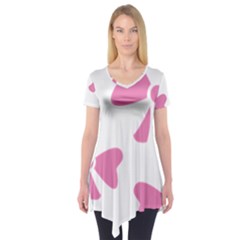 Bow Ties Pink Short Sleeve Tunic 