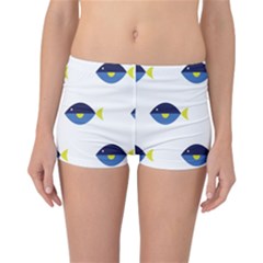 Blue Fish Swim Yellow Sea Beach Reversible Bikini Bottoms by Alisyart