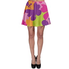 Butterfly Animals Rainbow Color Purple Pink Green Yellow Skater Skirt