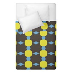 Blue Black Yellow Plaid Star Wave Chevron Duvet Cover Double Side (single Size)