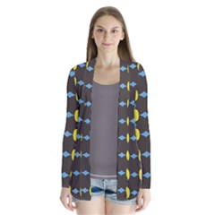 Blue Black Yellow Plaid Star Wave Chevron Cardigans by Alisyart