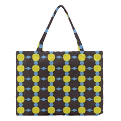 Blue Black Yellow Plaid Star Wave Chevron Medium Tote Bag