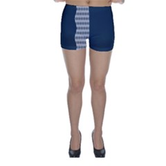 Argyle Triangle Plaid Blue Grey Skinny Shorts