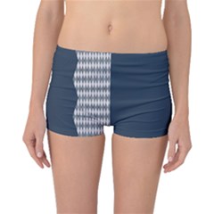 Argyle Triangle Plaid Blue Grey Boyleg Bikini Bottoms by Alisyart