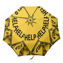 Caution Road Sign Help Cross Yellow Folding Umbrellas