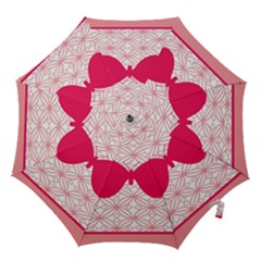 Butterfly Animals Pink Plaid Triangle Circle Flower Hook Handle Umbrellas (small)